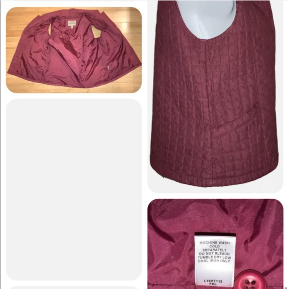 Cabelas Women’s, Burgundy, Quilted,Button Up, Vest, Size Medium - Picture 11 of 12